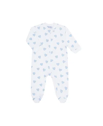 Nellapima Blue Heart Print Zipper Footie - Baby