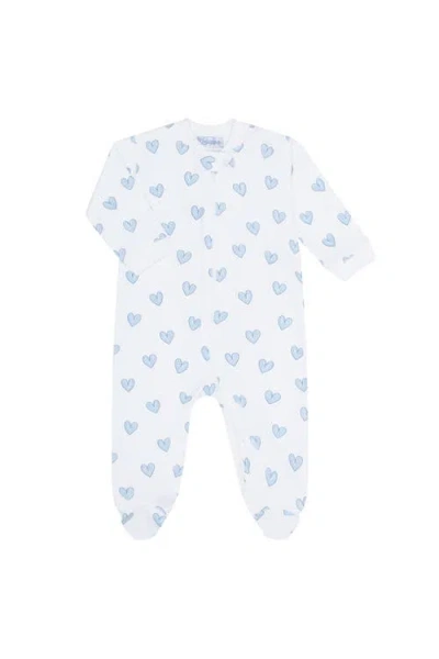 Nellapima Babies'  Blue Heart Print Zipper Footie