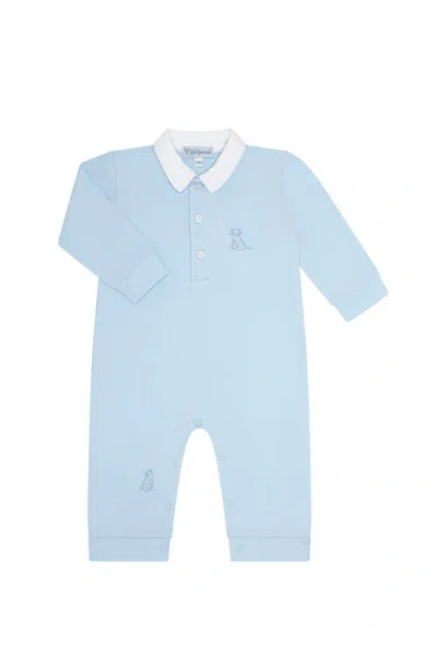 Nellapima Babies'  Blue Puppy Love Embroidery Romper Ls