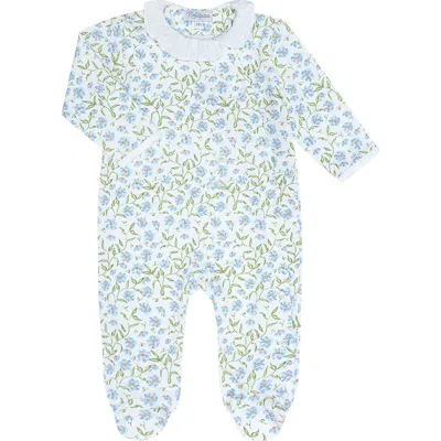 Nellapima Babies'  Blue Vines Print Crossover Footie