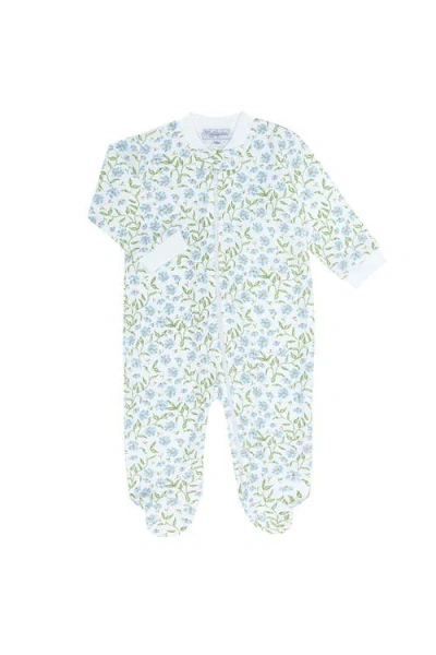 Nellapima Babies'  Blue Vines Print Zipper Footie