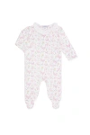Nellapima Butterflies Print Crossover Footie In Pink