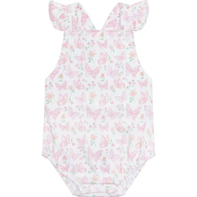 Nellapima Babies'  Butterflies Print Ruffle Bubble In Pink