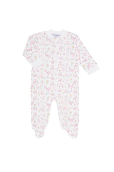 Nellapima Babies'  Butterflies Print Zipper Footie In Pink
