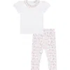 Nellapima Butterflies Tee-leggings Set In White