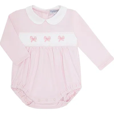 Nellapima Babies'  Charming Bows Embroidery Bubble Ls In Pink
