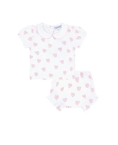 Nellapima Girl Pink Heart Print Diaper Cover Set - Little Kids