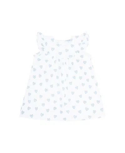 Nellapima Girls' Blue Heart Print Scoop Neck Dress - Baby, Little Kid