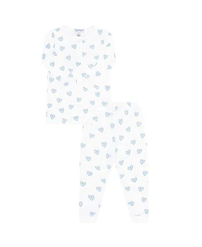 Nellapima Girls' Heart Print Pajamas - Little Kid In Blue