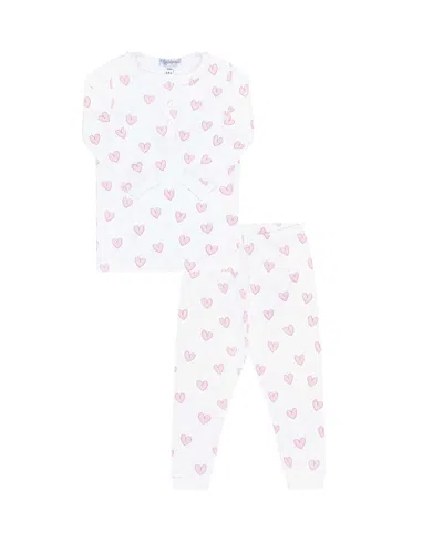 Nellapima Girls' Pink Heart Print Pajama - Little Kid In White