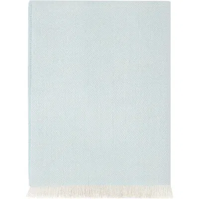 Nellapima Herringbone Baby Alpaca Woven Blanket In Blue