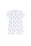 Nellapima Lighthouse Print Romper Short Sleeve In Blue