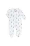Nellapima Lighthouse Print Zipper Footie In Red