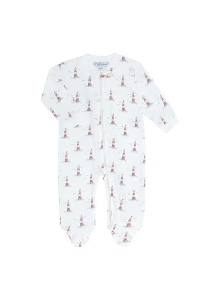 Nellapima Kids'  Lighthouse Print Zipper Footie In Red