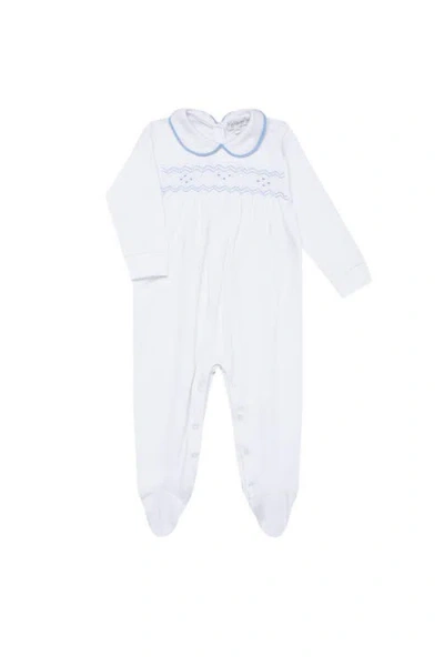 Nellapima Babies'  Nella Smocked Boy Footie In White