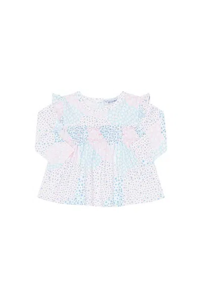 Nellapima Babies'  Patchwork Smocked Dress Long Sleeve In Pink