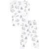 Nellapima Pima Cotton Christmas Toile Boy's Pajamas In White