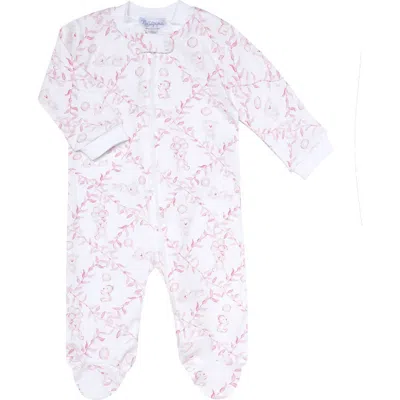 Nellapima Babies'  Pink Bears Trellace Zipper Footie