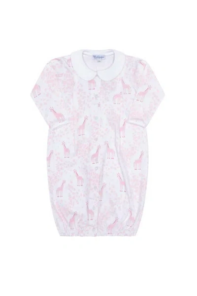 Nellapima Babies'  Pink Giraffe Print Smocked Gown