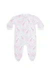Nellapima Pink Giraffe Print Zipper Footie In Pink