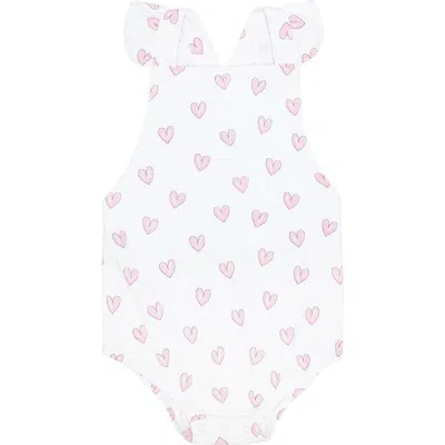 Nellapima Babies'  Pink Heart Print Ruffle Bubble