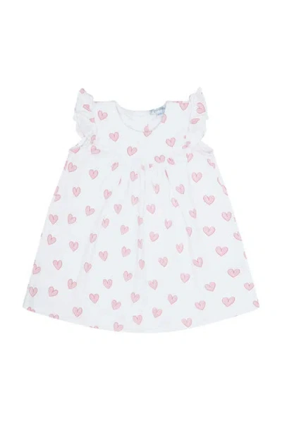Nellapima Babies'  Pink Heart Print Scoop Neck Dress