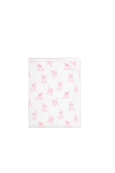 Nellapima Babies'  Pink Puppy Love Print Blanket In White
