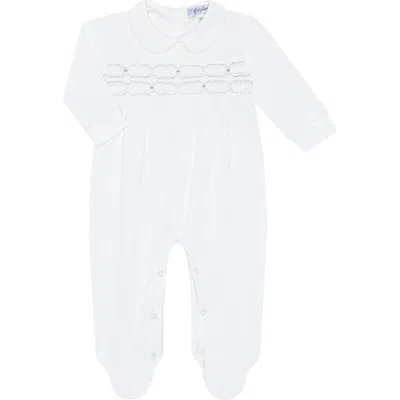 Nellapima Babies'  Signature Smocked Boys Footie In White