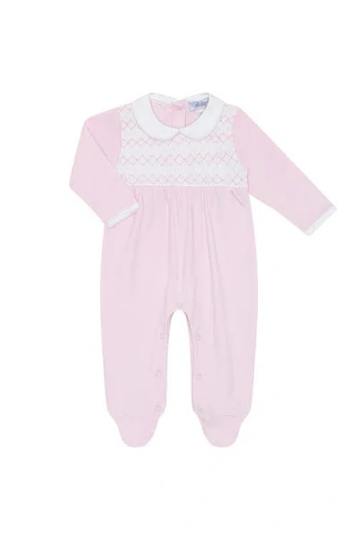 Nellapima Babies'  Signature Smocked Girls Footie In Pink