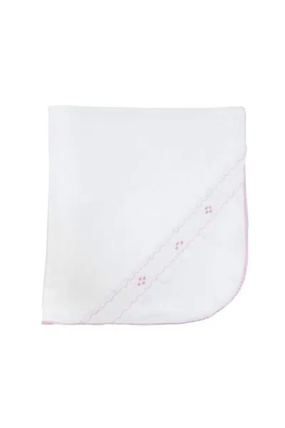 Nellapima Soft Pima Cotton Baby Blanket In Soft Pink In White