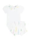 Nellapima Spirals Print Bodysuit Set In White