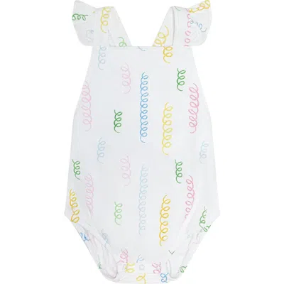 Nellapima Babies'  Spirals Print Ruffle Bubble In White