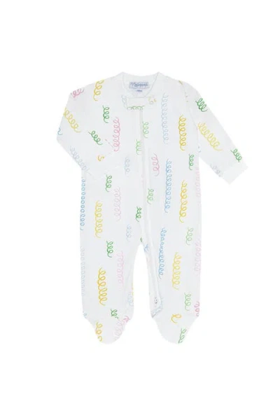 Nellapima Babies'  Spirals Print Zipper Footie In White