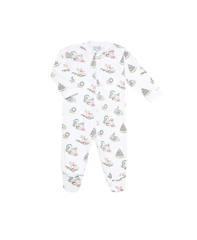 Nellapima Unisex Christmas Toile Zipper Footie - Baby In Multi
