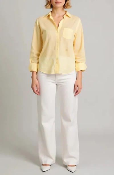 Nelle Atelier The Chacha Petite Button Down Shirt In Yellow