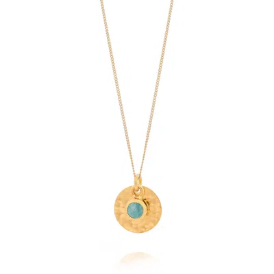 Nellou Jewellery Women's Amazonite Luna Disc Necklace - Gold In Multi