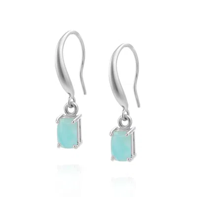 Nellou Jewellery Women's Amazonite Octavia Drop Earrings - Silver