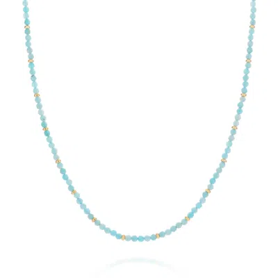 Nellou Jewellery Women's Amazonite Orbit Necklace - Gold