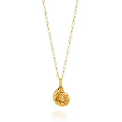 Nellou Jewellery Women's Ammonite Necklace Gold Plated Sterling Silver