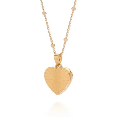 Nellou Jewellery Women's Aura Heart Locket Necklace  Gold Plated Sterling Silver