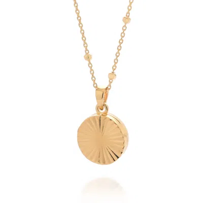 Nellou Jewellery Women's Aura Round Locket Necklace Gold Plated Sterling Silver