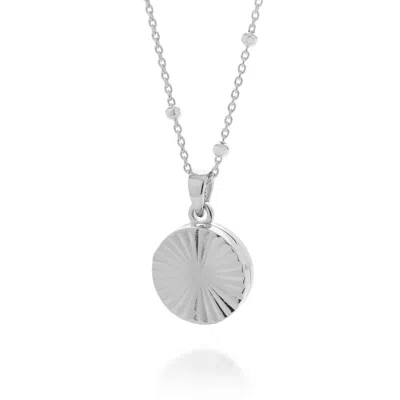 Nellou Jewellery Women's Aura Round Locket Necklace Sterling Silver