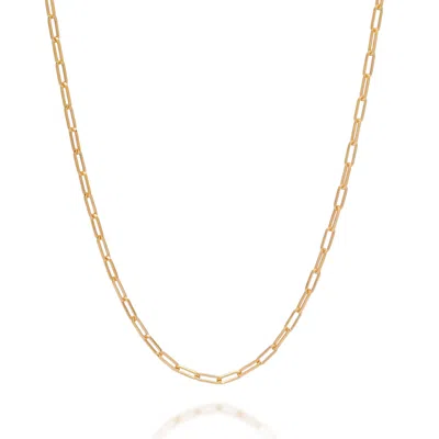 Nellou Jewellery Women's Baby Paperclip Necklace Gold Plated Sterling Silver