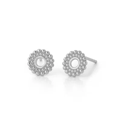 Nellou Jewellery Women's Beaded Halo Earrings Sterling Silver