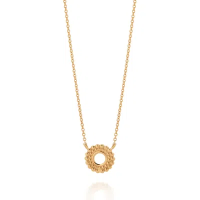 Nellou Jewellery Women's Beaded Halo Necklace Gold Plated Sterling Silver