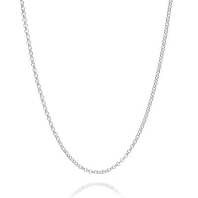 Nellou Jewellery Women's Belcher Chain Necklace Sterling Silver Long