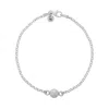 Nellou Jewellery Women's Blue Aquamarine Birthstone Gem Dot Bracelet Sterling Silver - March