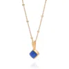 Nellou Jewellery Women's Blue Diamond Lapis Necklace Birthstone September Gold Plated Sterling Silver In Blue