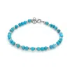 Nellou Jewellery Women's Blue Jewel Bead December Birthstone Bracelet Sterling Silver - Turquoise