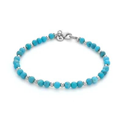 Nellou Jewellery Women's Blue Jewel Bead December Birthstone Bracelet Sterling Silver - Turquoise